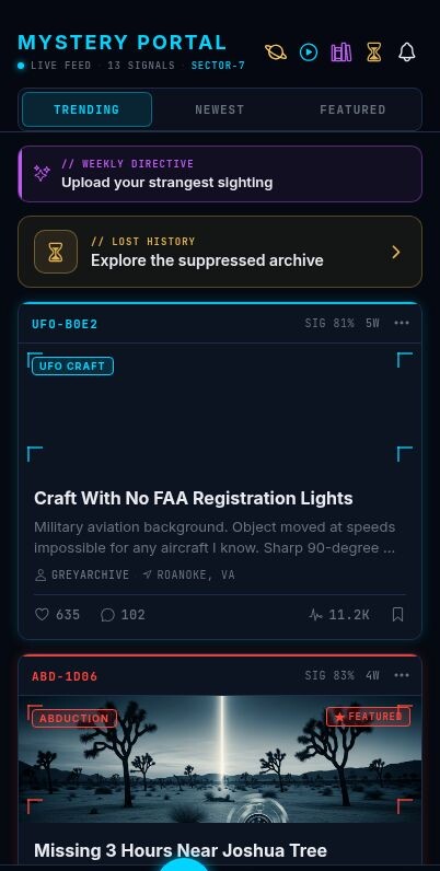 Live Sightings Feed